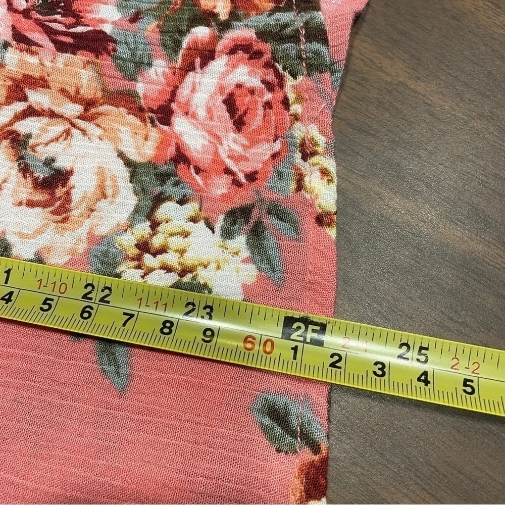 𝅺SOUTHERN Stitch Women's Tunic Bell Sleeve Bohemian Tie Back Pink Floral Size M - Picture 6 of 7